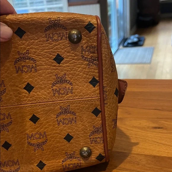 MCM Cognac Monogram Satchel - Picture 7 of 15